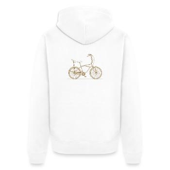 Silhouette vintage de vélo Bonanza années 80 à 90 - Veste à capuche bio Premium Unisexe - blanc - Dos - Thijin (182cm)