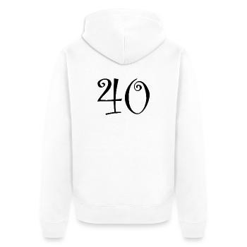 40. 40 ANS. 40e ANNIVERSAIRE. ANNIVERSAIRE 40 ANS. - Veste à capuche bio Premium Unisexe - blanc - Dos - Thijin (182cm)