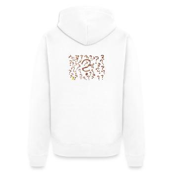 many question marks artwork - Unisex Premium Organic Zip Hoodie - white - Back - Thijin (182cm)
