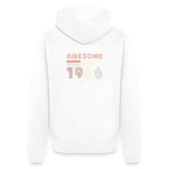 Retro Neon since 1986 - Unisex Premium Organic Zip Hoodie - white - Back - Thijin (182cm)