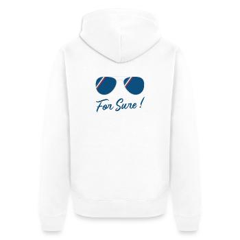 Ganz sicher, Herr Präsident - Unisex Premium Bio Zip Hoodie - Weiß - Hinten - Thijin (182cm)