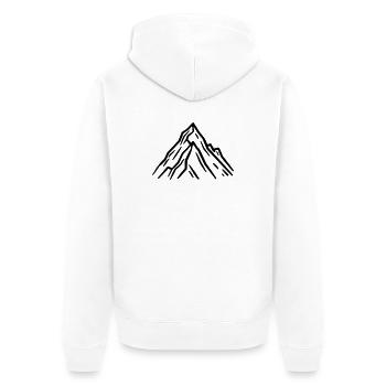 Berge Symbol Felsen - Unisex Premium Bio Zip Hoodie - Weiß - Hinten - Thijin (182cm)