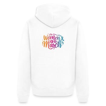 Journée des femmes 8 mars - Veste à capuche bio Premium Unisexe - blanc - Dos - Thijin (182cm)