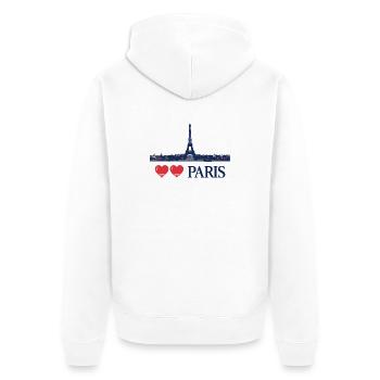 Paris / Frankreich / Love / Liebe - Unisex Premium Bio Zip Hoodie - Weiß - Hinten - Thijin (182cm)