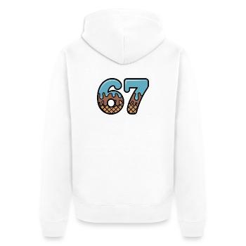 67 Icecream Dip Six Seven Meme - Unisex Premium Bio Zip Hoodie - Weiß - Hinten - Thijin (182cm)