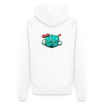 Gelatinous Cube - Unisex Premium Bio Zip Hoodie - Weiß - Hinten - Thijin (182cm)