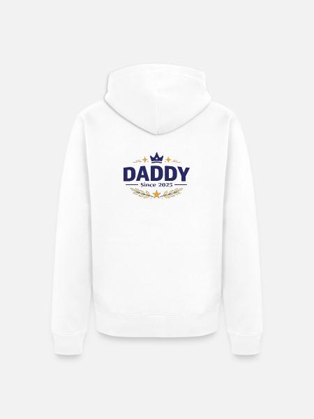 Daddy Since 2025 – Proud Dad Design - Unisex Premium Organic Zip Hoodie - white
