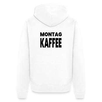 Kaffee - Unisex Premium Bio Zip Hoodie - Weiß - Hinten - Thijin (182cm)