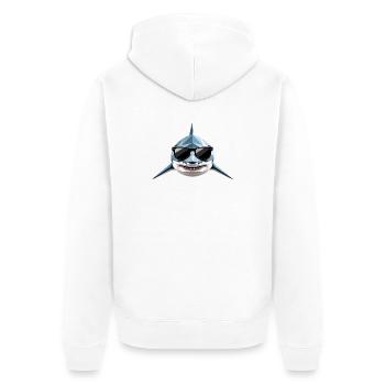 Requin Requin tigre Plongeur Requins mignons Grand requin blanc - Veste à capuche bio Premium Unisexe - blanc - Dos - Thijin (182cm)