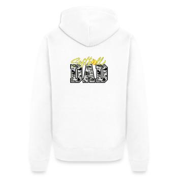 Camo Softball Dad PNG, Vatertagsdesign - Unisex Premium Bio Zip Hoodie - Weiß - Hinten - Thijin (182cm)