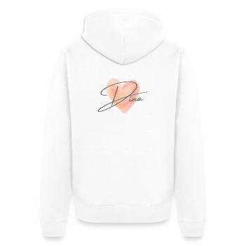 Dina Name für Mädchenname Baby Girl Baby Shower - Unisex Premium Bio Zip Hoodie - Weiß - Hinten - Thijin (182cm)