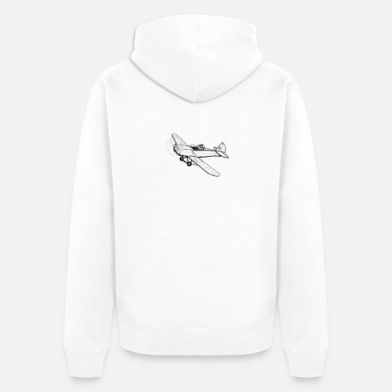Pilote moustache - Veste à capuche bio Premium Unisexe - blanc