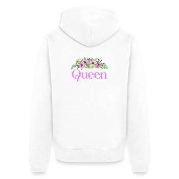 Queen - Unisex Premium Organic Zip Hoodie - white - Back - Thijin (182cm)