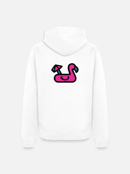 Flamingo Air Mattress Retro - Unisex Premium Organic Zip Hoodie - white