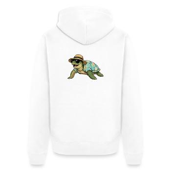 Turtle in tropical look - Unisex Premium Organic Zip Hoodie - white - Back - Thijin (182cm)