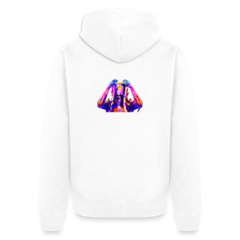 Neon Astronaut Colorful Psychedelic - Unisex Premium Organic Zip Hoodie - white - Back - Thijin (182cm)