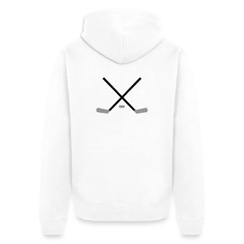 Hockey - Unisex Premium Bio Zip Hoodie - Weiß - Hinten - Thijin (182cm)