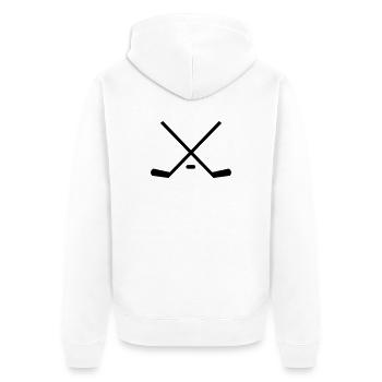 hockey - Unisex Premium Bio Zip Hoodie - Weiß - Hinten - Thijin (182cm)