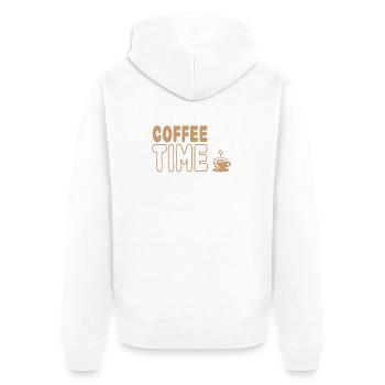Coffee time, enjoyment from the coffee cup - Unisex Premium Organic Zip Hoodie - white - Back - Thijin (182cm)