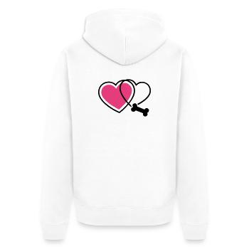  Pfotenabdruck Liebe Hund Knochen Hundemama - Unisex Premium Bio Zip Hoodie - Weiß - Hinten - Thijin (182cm)