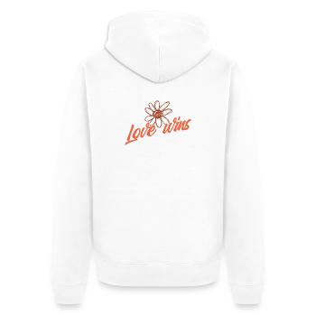Love Wins Blossom Doodle - Unisex Premium Organic Zip Hoodie - white - Back - Thijin (182cm)