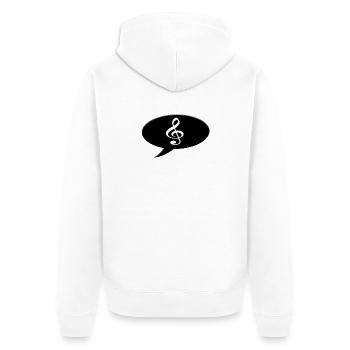 Bulle de dialogue avec un symbole de clé de sol. - Veste à capuche bio Premium Unisexe - blanc - Dos - Thijin (182cm)