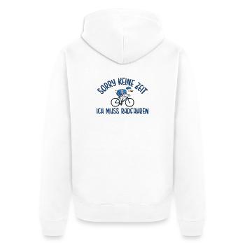 Radfahrer Gans Muss zum Radfahren - Unisex Premium Bio Zip Hoodie - Weiß - Hinten - Thijin (182cm)