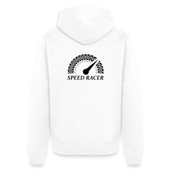 Vitesse de vitesse Racer - Veste à capuche bio Premium Unisexe - blanc - Dos - Thijin (182cm)