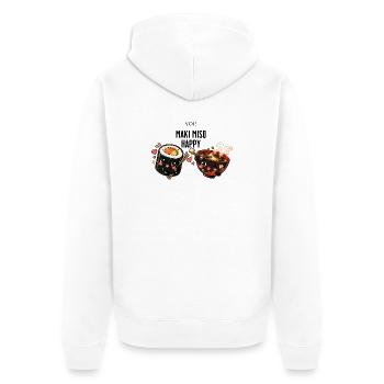 Toi, tu es maki miso heureuse - Veste à capuche bio Premium Unisexe - blanc - Dos - Thijin (182cm)