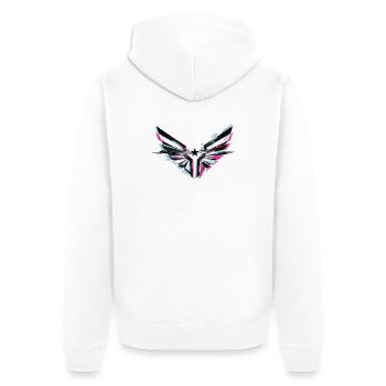 Glitch Angel Dark Y2K Streetwear - Veste à capuche bio Premium Unisexe - blanc - Dos - Thijin (182cm)