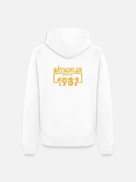 1987 - Unisex Premium Bio Zip Hoodie - Weiß