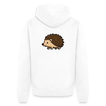 Pixeliger Igel im Retro-Stil - Unisex Premium Bio Zip Hoodie - Weiß - Hinten - Thijin (182cm)
