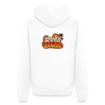 Worlds Okayest Salsa Dancer - Unisex Premium Bio Zip Hoodie - Weiß - Hinten - Thijin (182cm)