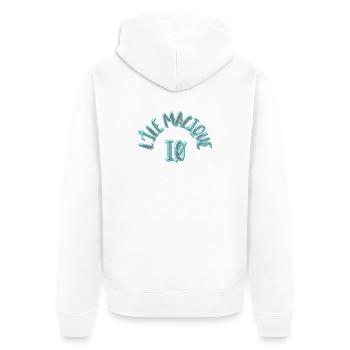 Die magische Insel Oléron - Unisex Premium Bio Zip Hoodie - Weiß - Hinten - Thijin (182cm)