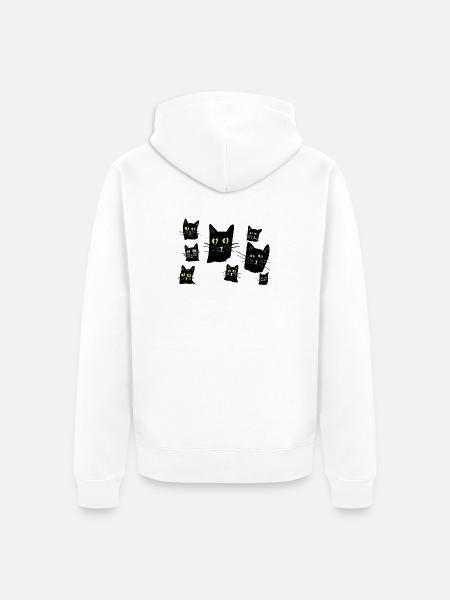 Mitternachts-Katzenaugen-Muster - Unisex Premium Bio Zip Hoodie - Weiß