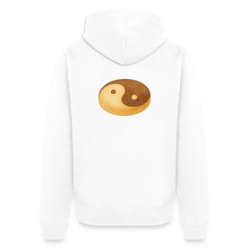 Yin-Yang-Keks - Unisex Premium Bio Zip Hoodie - Weiß - Hinten - Thijin (182cm)