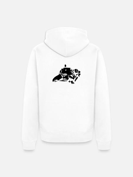 Superbike Hanging off - Unisex Premium Bio Zip Hoodie - Weiß