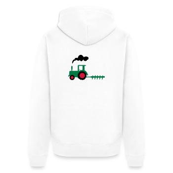 traktor trecker landwirtschaft - Unisex Premium Bio Zip Hoodie - Weiß - Hinten - Thijin (182cm)