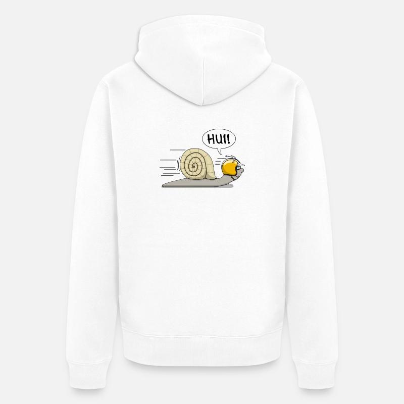 Escargot de course - l’original - Veste à capuche bio Premium Unisexe - blanc
