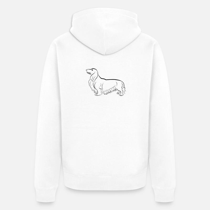 Langhaardackel - Veste à capuche bio Premium Unisexe - blanc