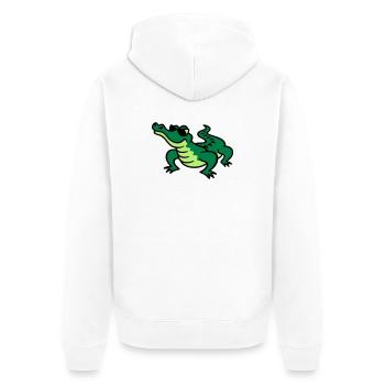 Cool Croc - Unisex Premium Organic Zip Hoodie - white - Back - Thijin (182cm)