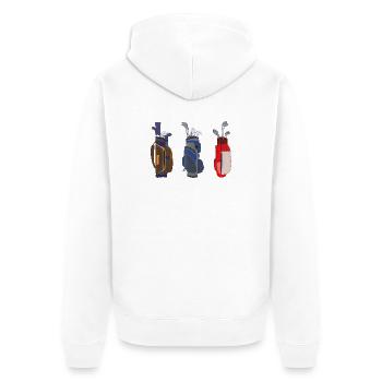 Awesome Golf Bags - Unisex Premium Organic Zip Hoodie - white - Back - Thijin (182cm)