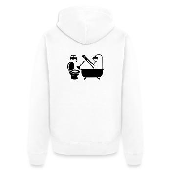 Logo plumber company - Unisex Premium Organic Zip Hoodie - white - Back - Thijin (182cm)
