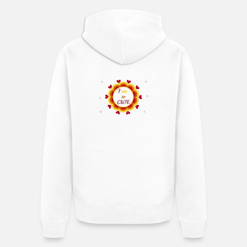 mandala coeur ultra mignon - Veste à capuche bio Premium Unisexe - blanc