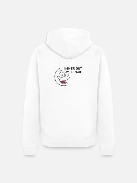 Immer gut drauf | smiley - Unisex Premium Bio Zip Hoodie - Weiß