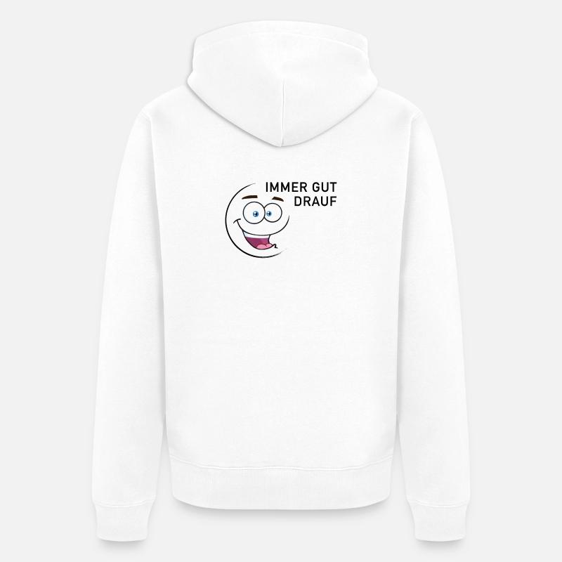 Immer gut drauf | smiley - Unisex Premium Bio Zip Hoodie - Weiß
