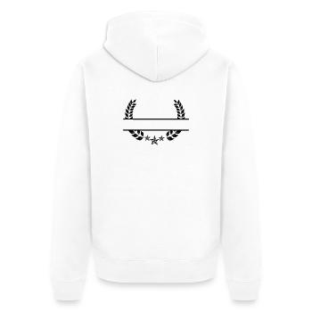 Laurel wreath under three stars - Unisex Premium Organic Zip Hoodie - white - Back - Thijin (182cm)