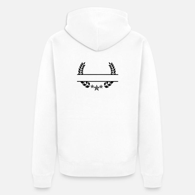 Lorbeerkranz unter drei Sternen - Unisex Premium Bio Zip Hoodie - Weiß