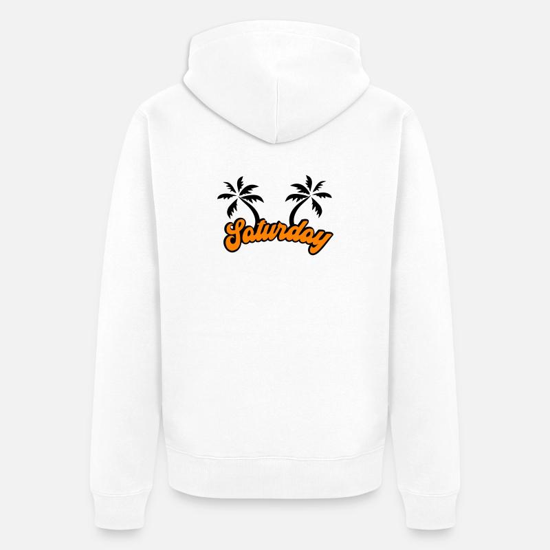 Samedi Le design du week-end - Veste à capuche bio Premium Unisexe - blanc
