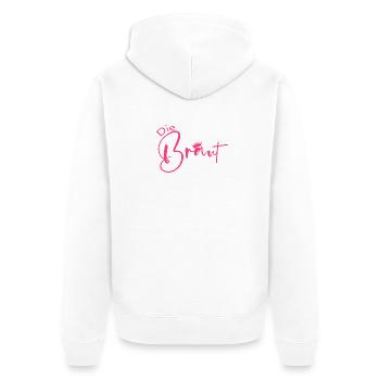 Die Braut-Krone! - Unisex Premium Bio Zip Hoodie - Weiß - Hinten - Thijin (182cm)